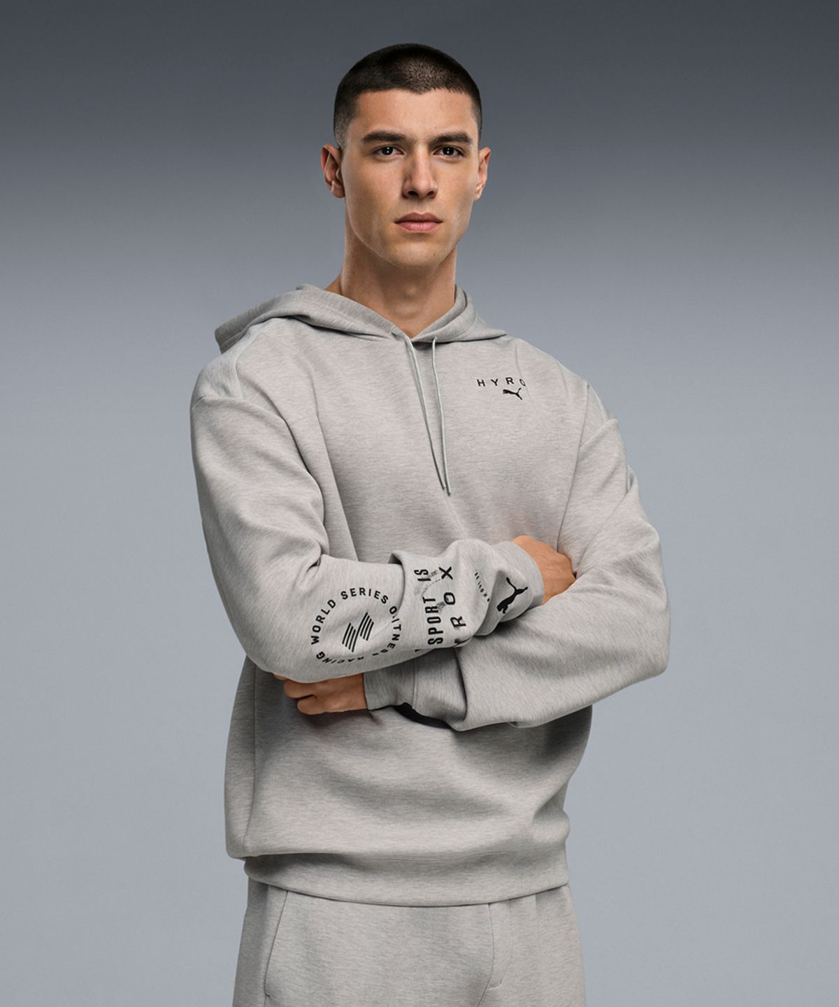 푸마(PUMA) 푸마X하이록스 클라우드펀 후디 -라이트그레이 / 528578-04