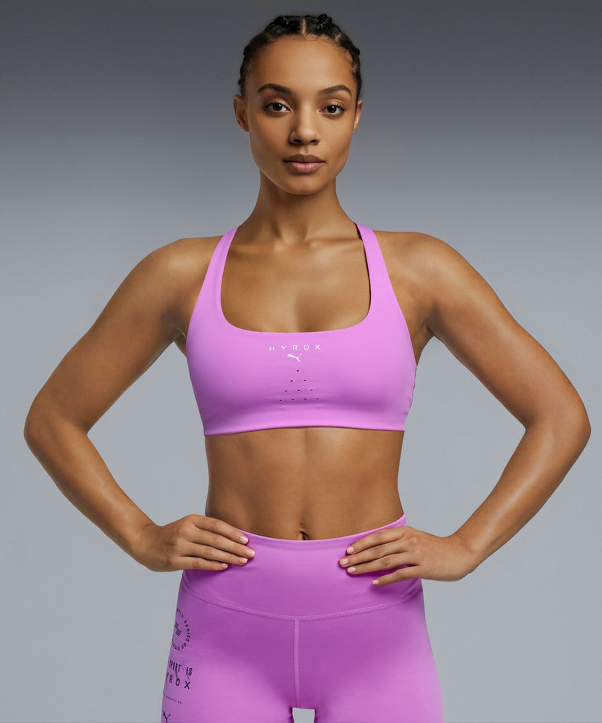 푸마(PUMA) 푸마X하이록스 우먼 테크 브라 - 일렉트릭 오키드:스몰 캣 / 528507-73