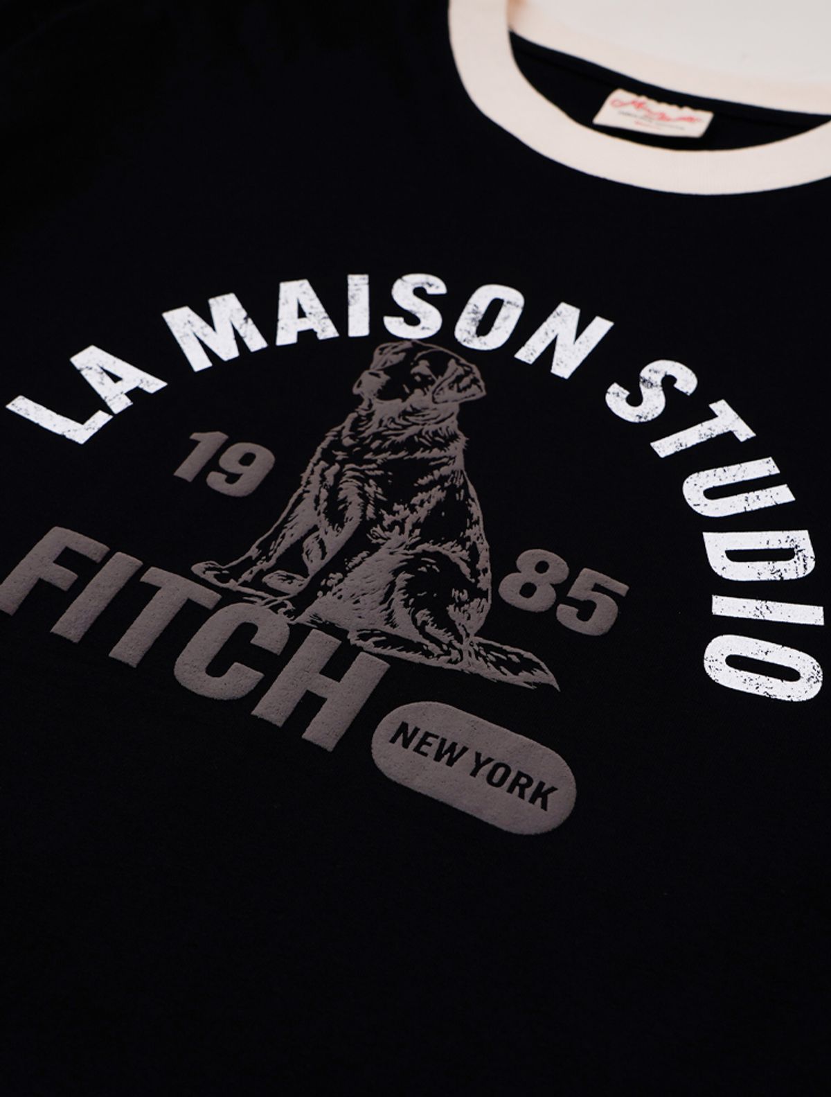 라 메종 스튜디오(LA MAISON STUDIO) RETRIVER STRIPE LAYERED LONG SLEEVE BLACK(FCG1TS685M)