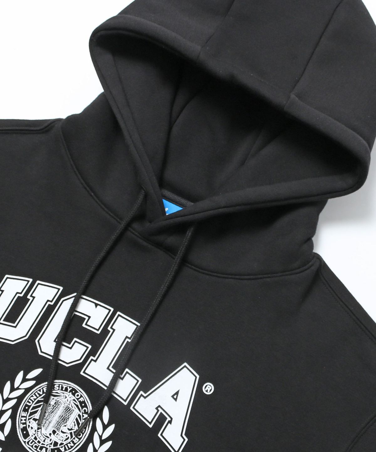 유씨엘에이(UCLA) 남녀공용 UCLA 베이직 로고 기모 후드티[BLACK](UC2LTK6)