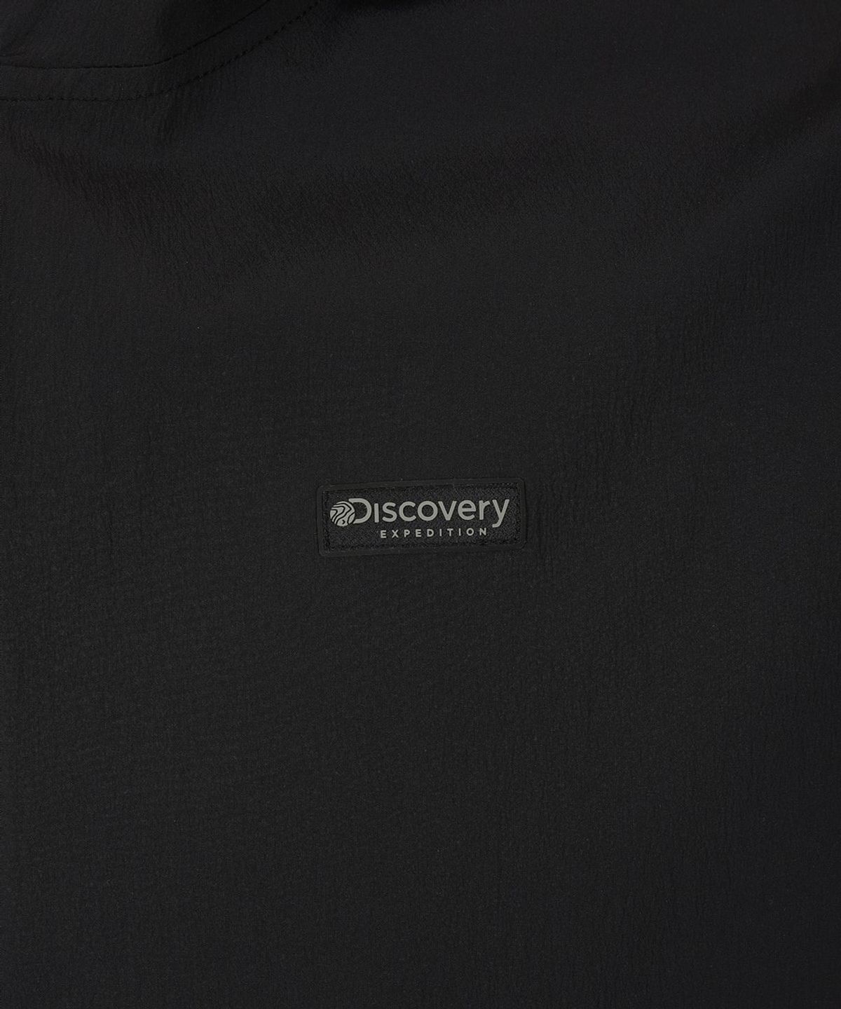 디스커버리 익스페디션(DISCOVERY EXPEDITION) 유니 프레시벤트 경량 우븐 트레이닝 반팔 후드 아노락 (BLACK)