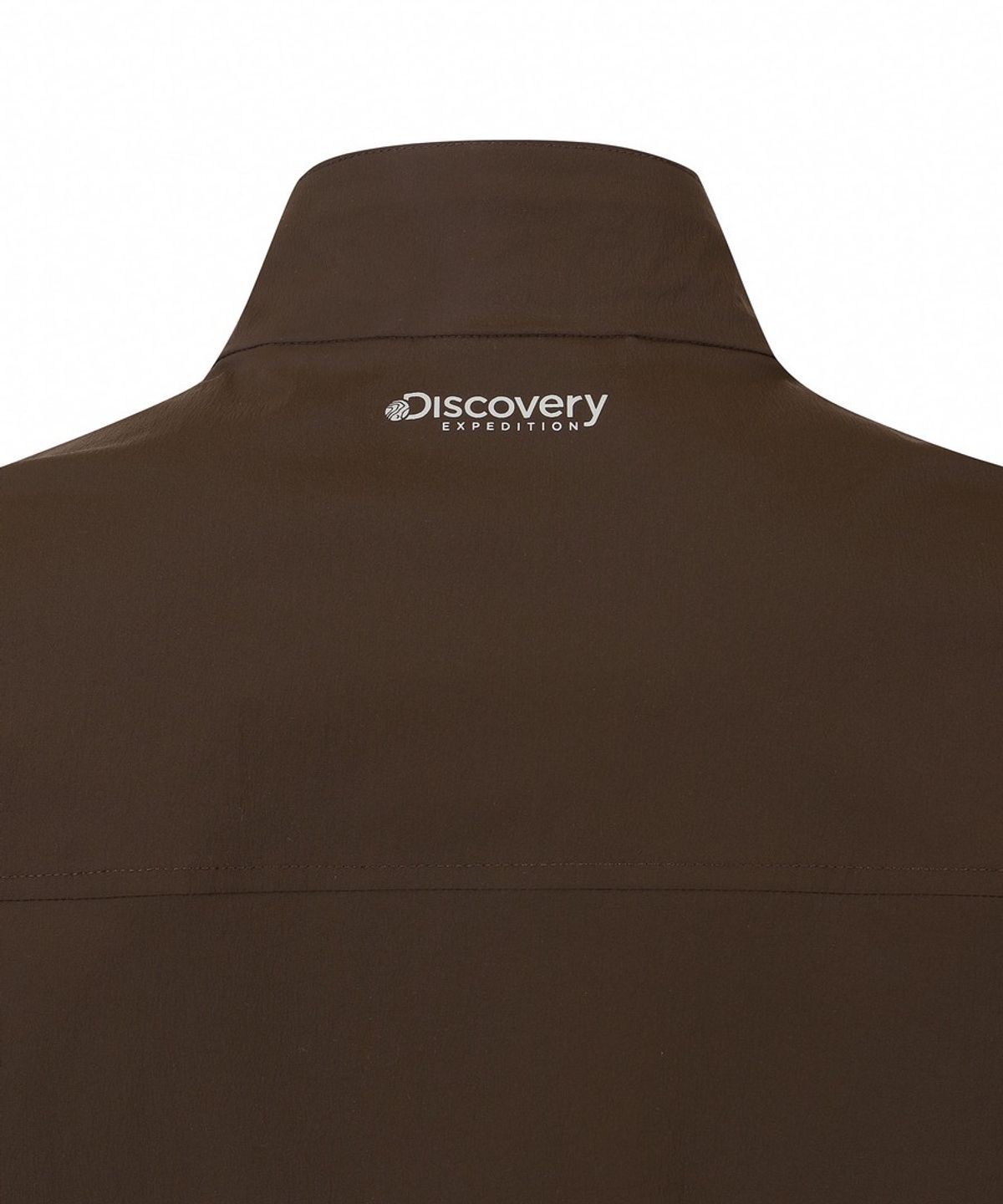 디스커버리 익스페디션(DISCOVERY EXPEDITION) 유니 프레시벤트 경량 우븐 트레이닝 반팔 하이넥 아노락 (Brown)