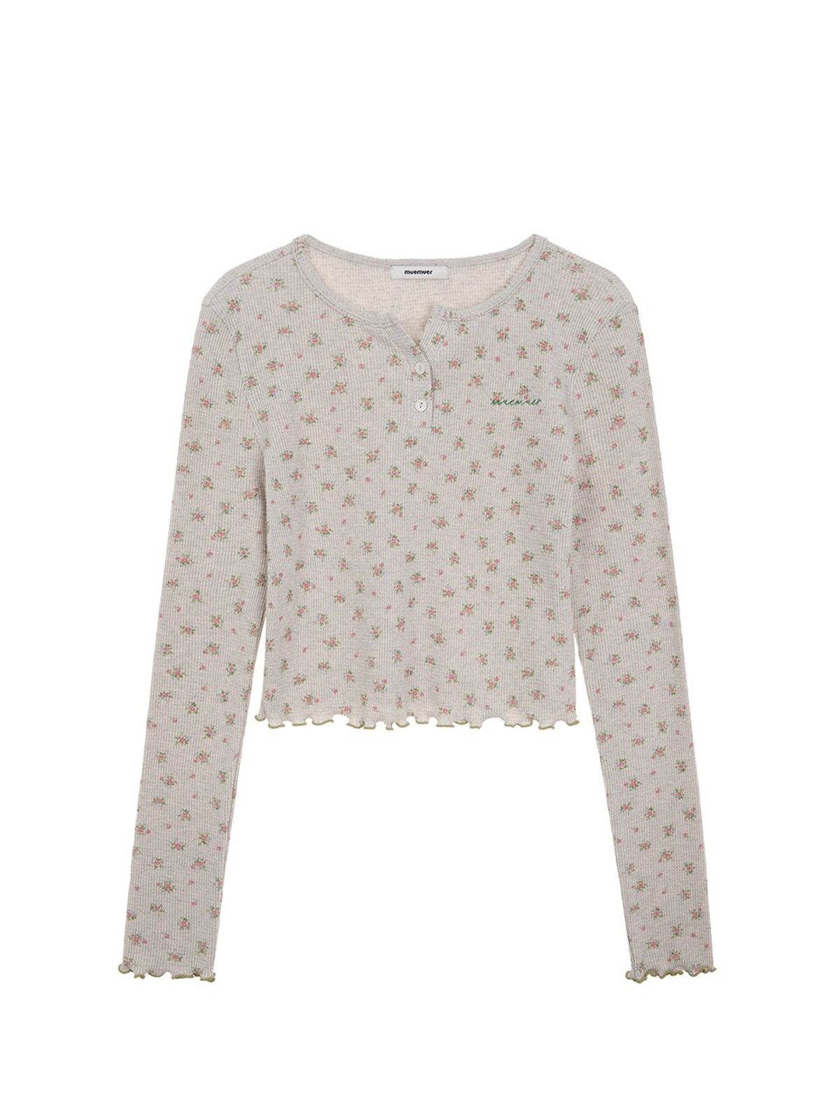 뮈뮈에르(MUEMUER) Lace Button Up Sleeve Top MU2611TS104M