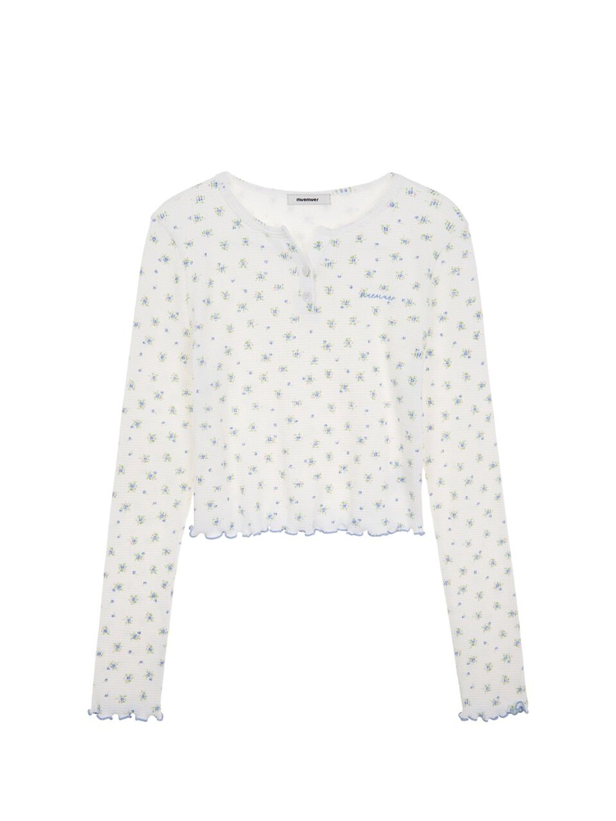 뮈뮈에르(MUEMUER) Lace Button Up Sleeve Top MU2611TS104M