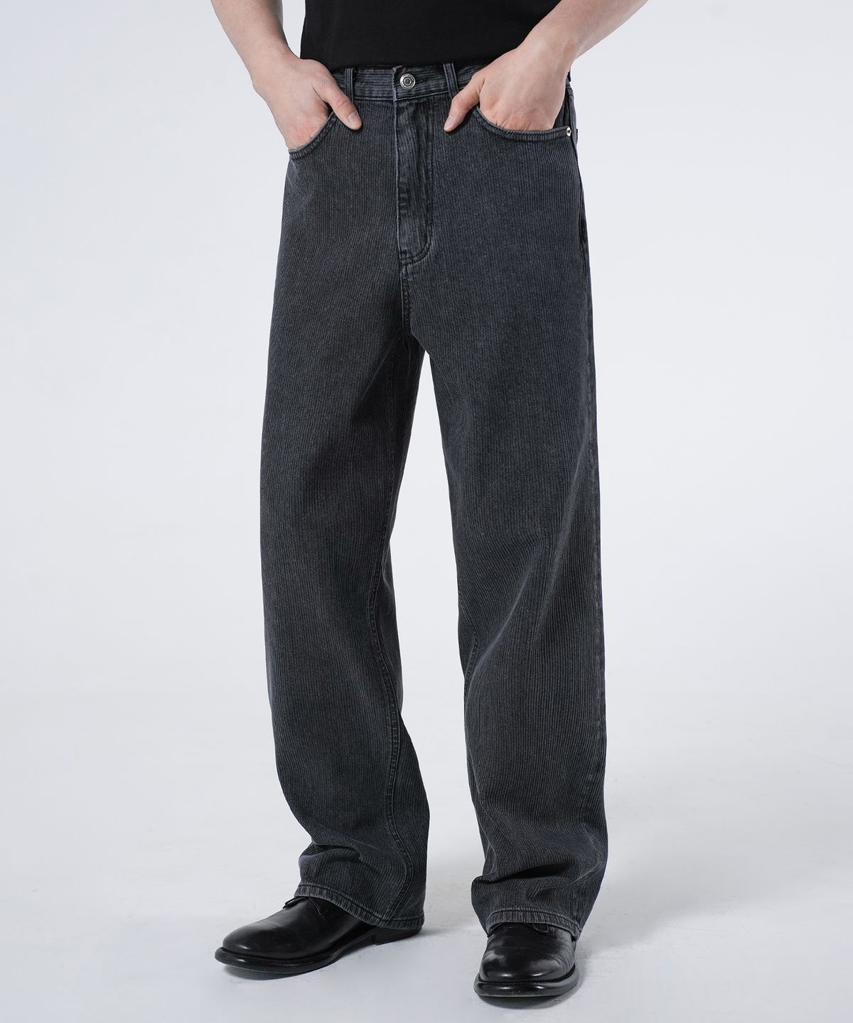 브랜디드(BRANDED) 1768 GRAY WAVE JEANS [EXTRA WIDE STRAIGHT]