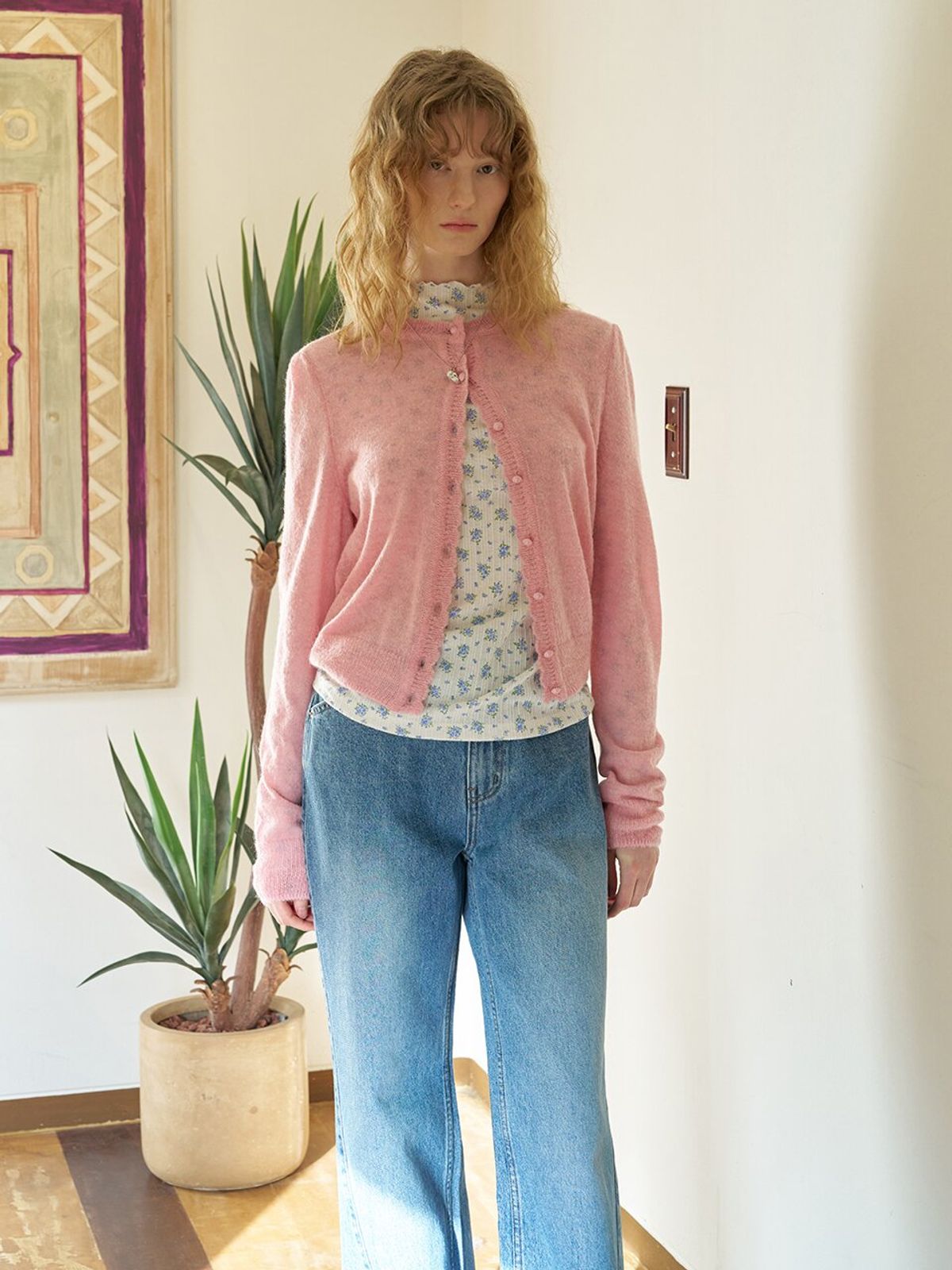 뮈뮈에르(MUEMUER) Flower Moke Neck Top MU2611TS101M