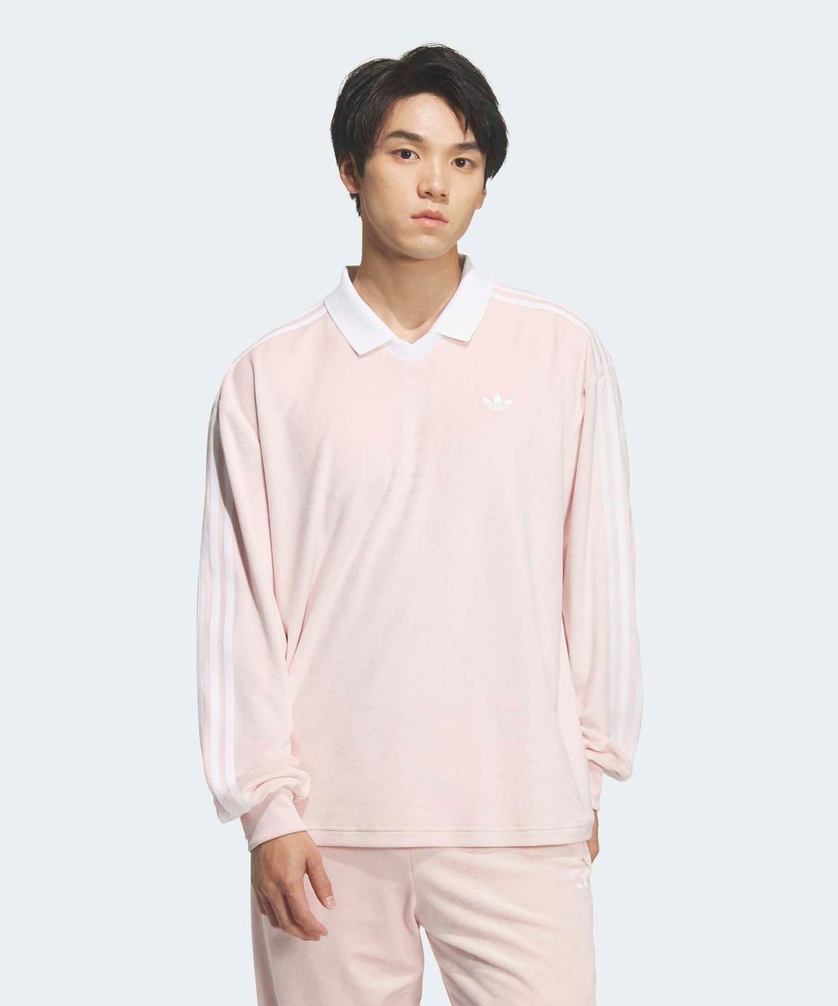 아디다스(ADIDAS) 벨루어 폴로 롱 슬리브 - 샌디핑크 / KQ5487