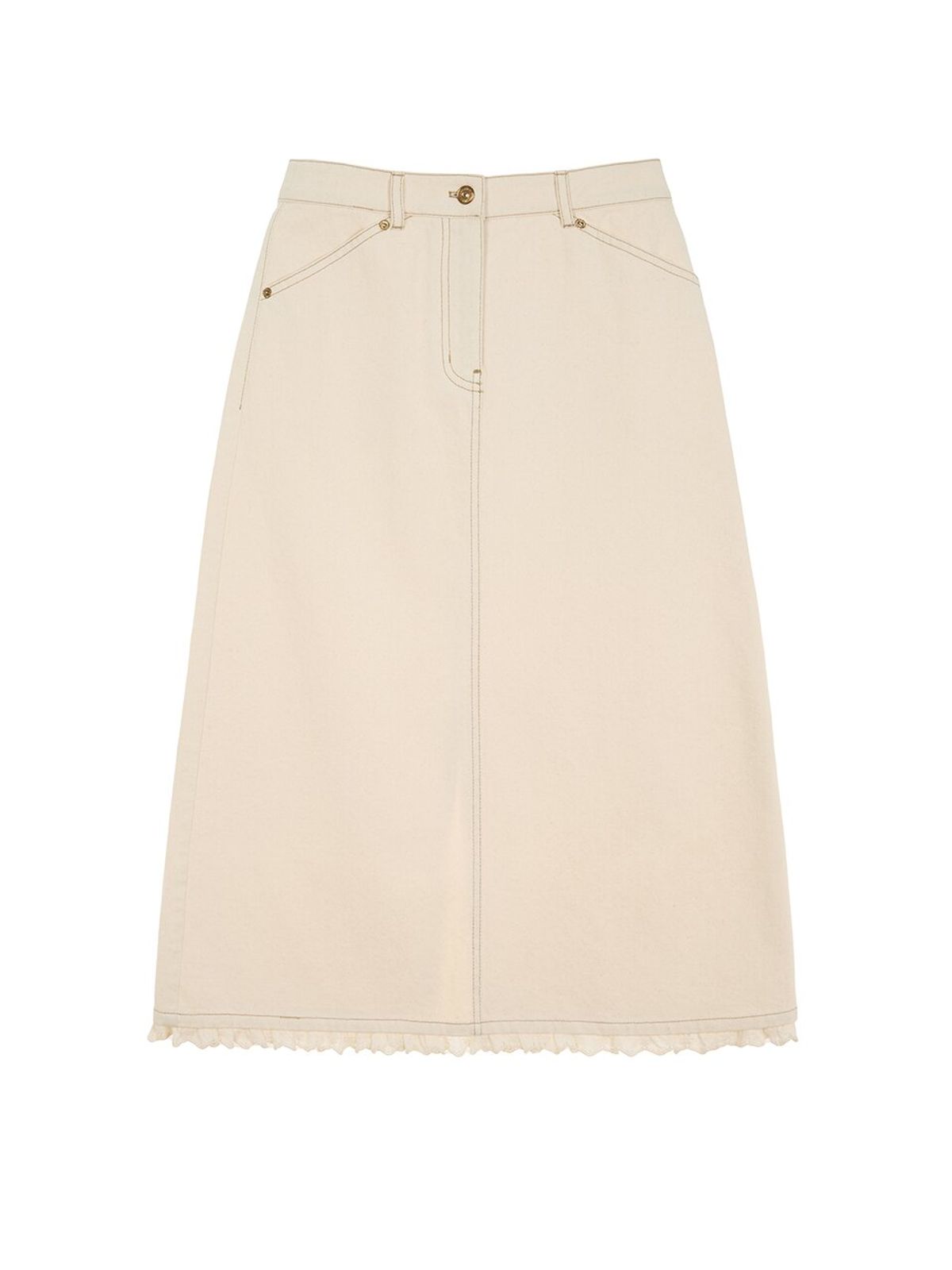뮈뮈에르(MUEMUER) Lace Trimming Long Skirt MU2611SK102M