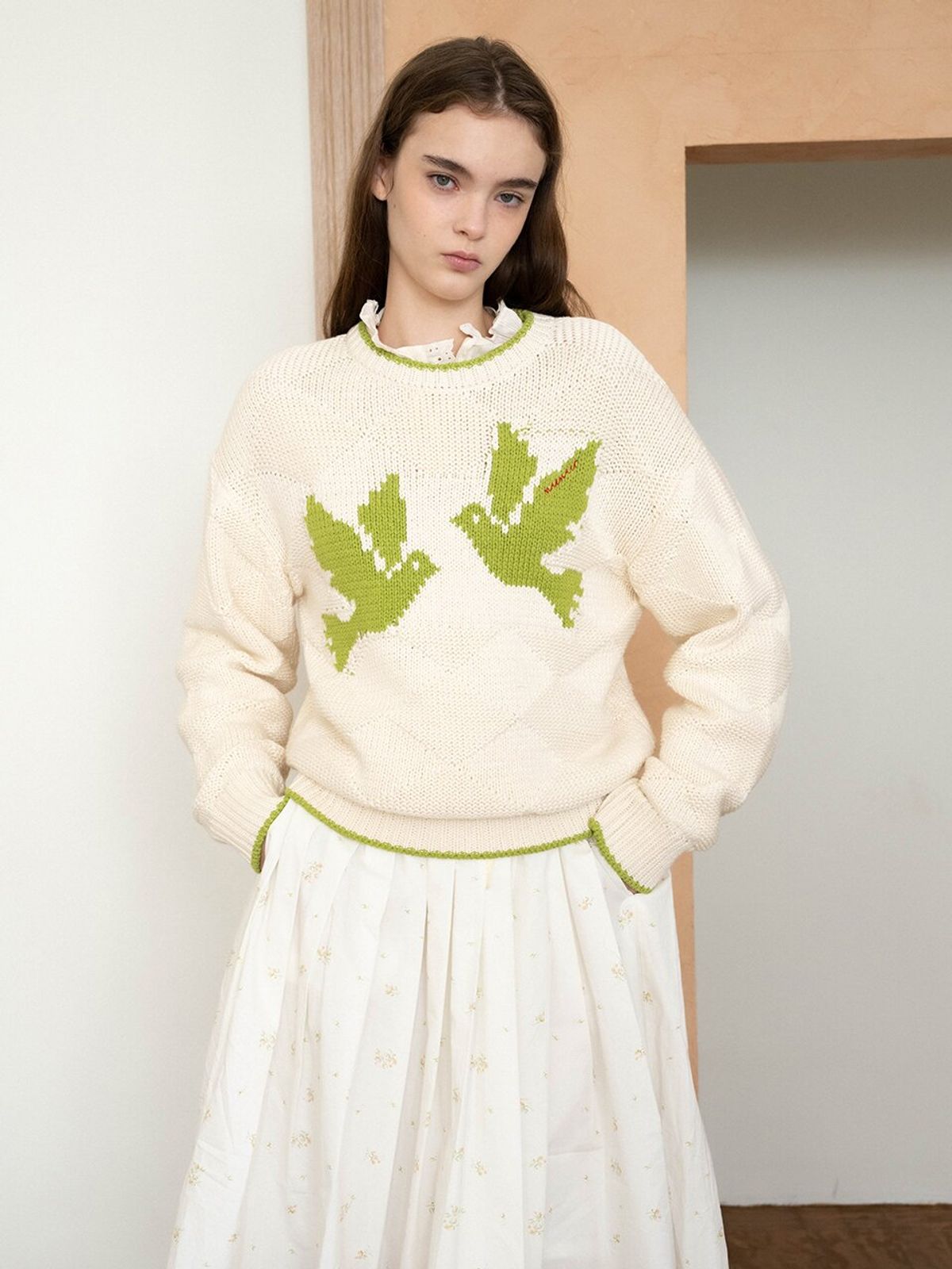 뮈뮈에르(MUEMUER) Bird Jacquard Pullover MU2611PO103M
