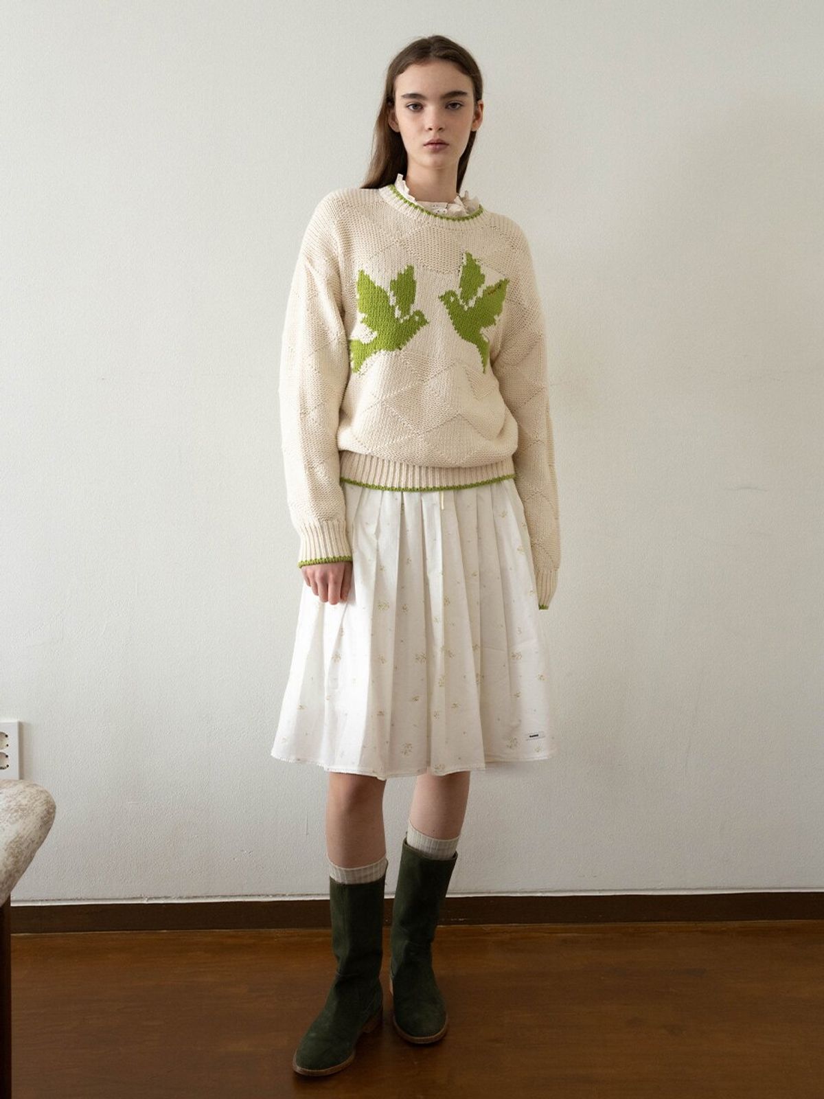 뮈뮈에르(MUEMUER) Bird Jacquard Pullover MU2611PO103M