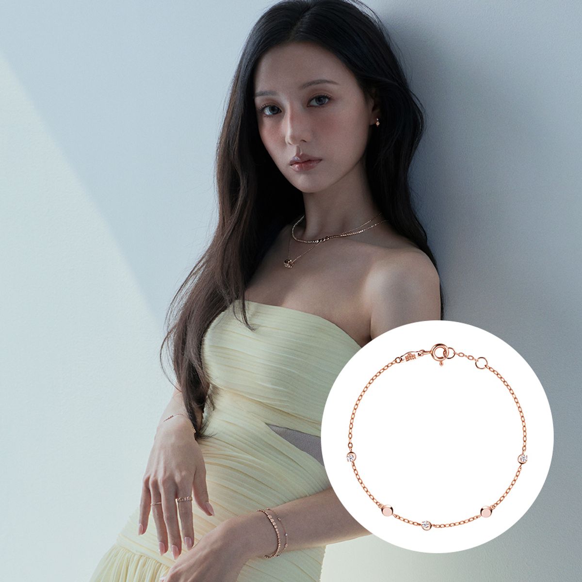스톤헨지(STONEHENGE) 달빛 14K 로즈골드 팔찌 SA26A31P
