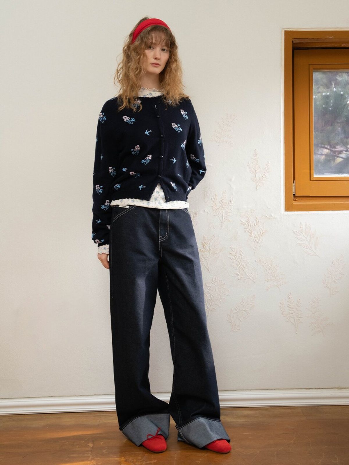 뮈뮈에르(MUEMUER) Wide Turn-up Denim Pants MU2611DN102M
