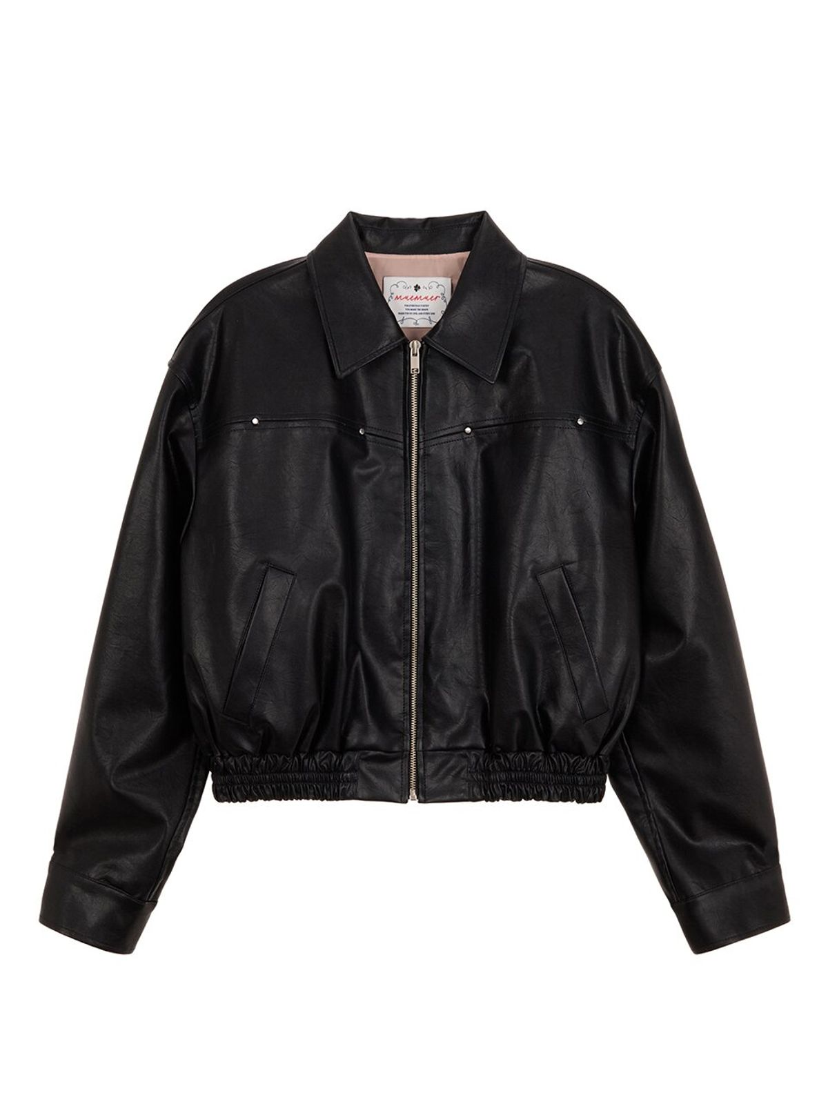 뮈뮈에르(MUEMUER) Faux Leather Bomber Jumper MU2611JP101M