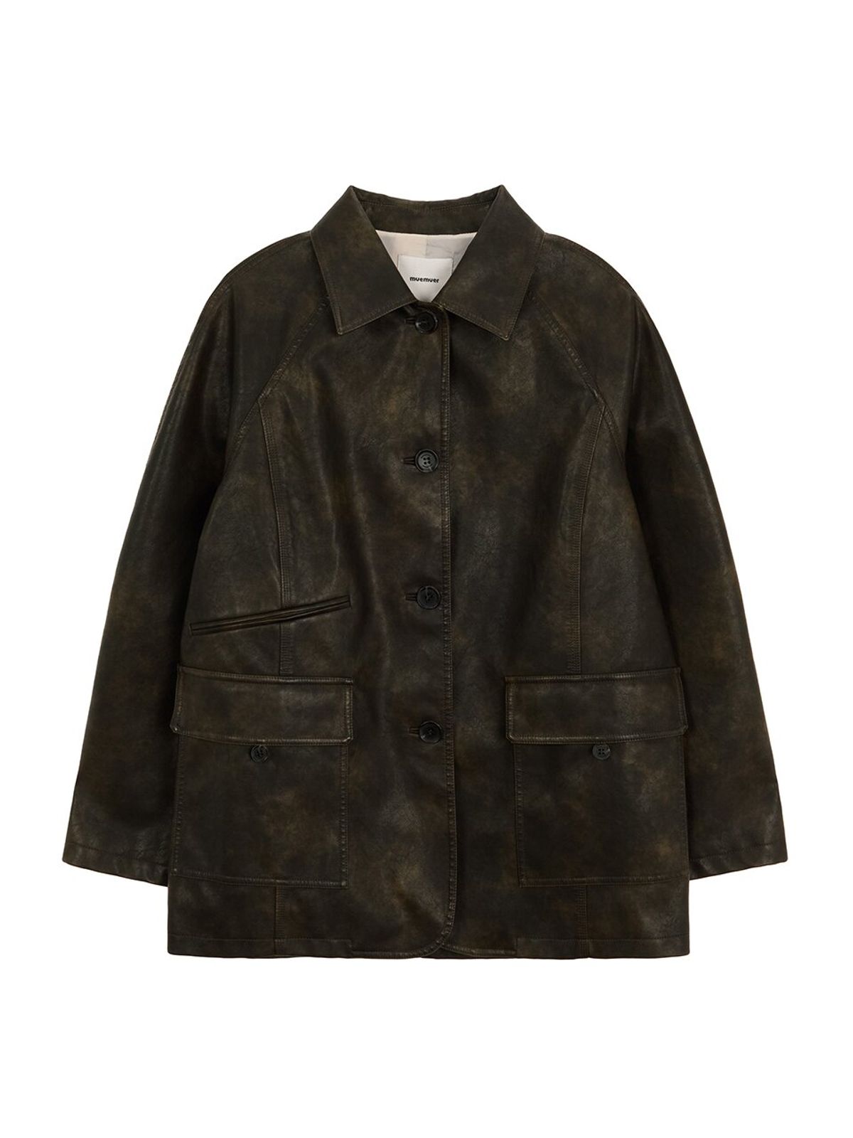 뮈뮈에르(MUEMUER) Vintage Overfit Faux Leather Jacket MU2611JK102M