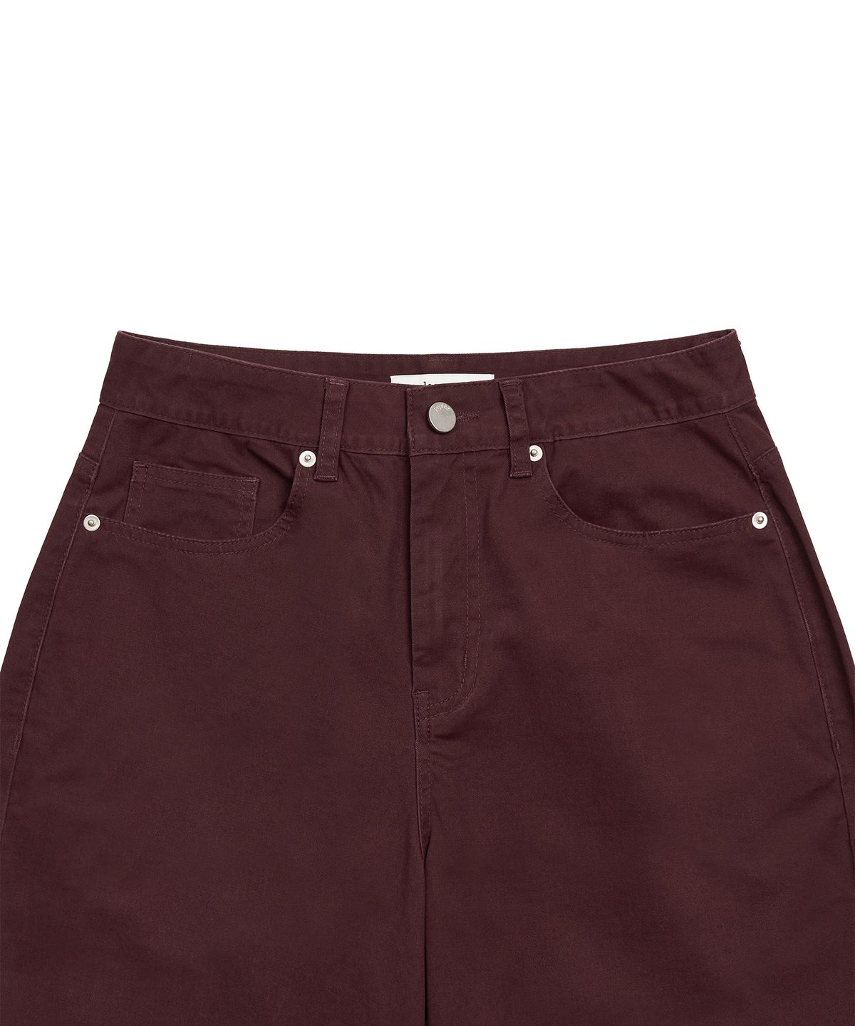 페플리(PEPLEE) Curved Wide Cotton Pants (Burgundy)