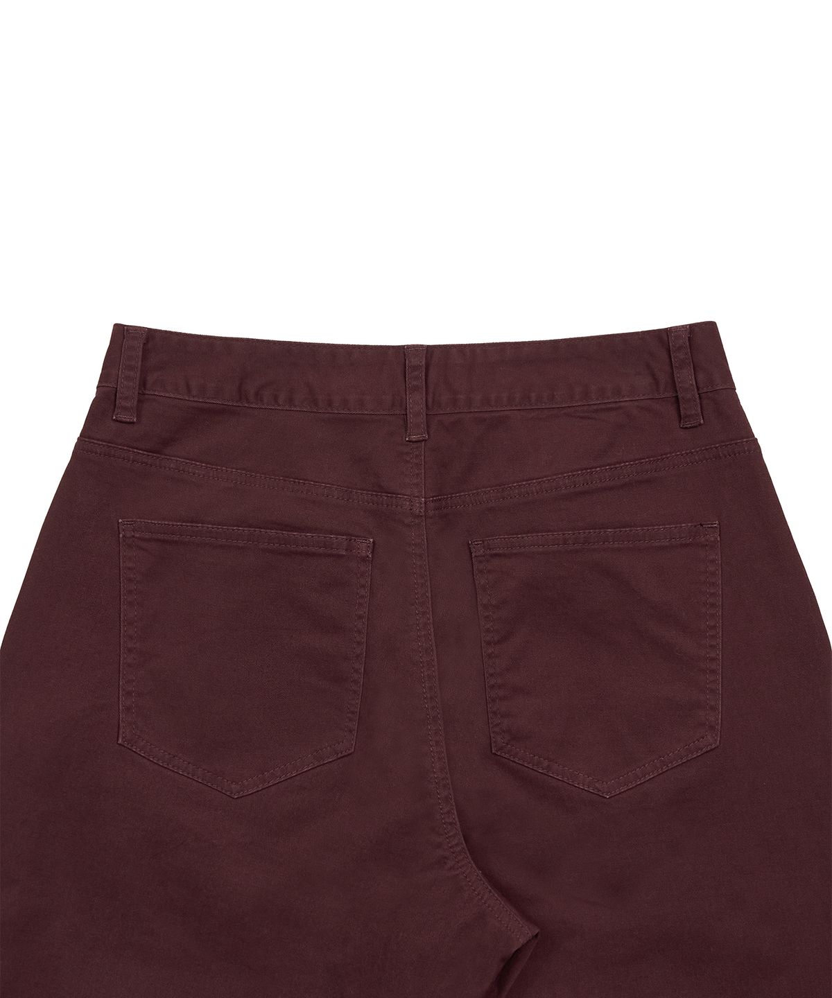 페플리(PEPLEE) Curved Wide Cotton Pants (Burgundy)