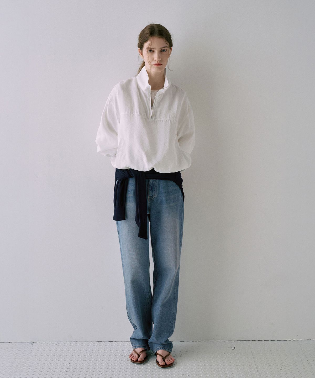 라메레이(LAMEREI) [기장선택]Relaxed Tapered Denim[LMBFSPDN019]-Medium blue