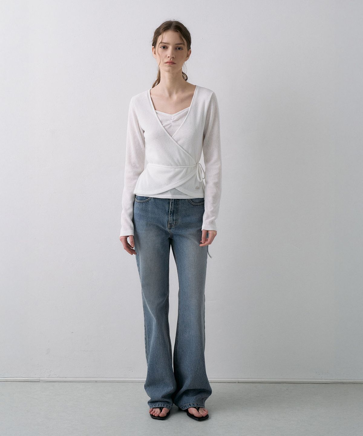 라메레이(LAMEREI) [기장선택]Semi-Bootcut Denim[LMBFSP25DN5202-1]-Medium blue