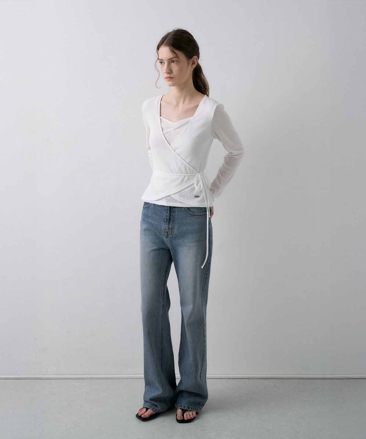 라메레이(LAMEREI) [기장선택]Semi-Bootcut Denim[LMBFSP25DN5202-1]-Medium blue