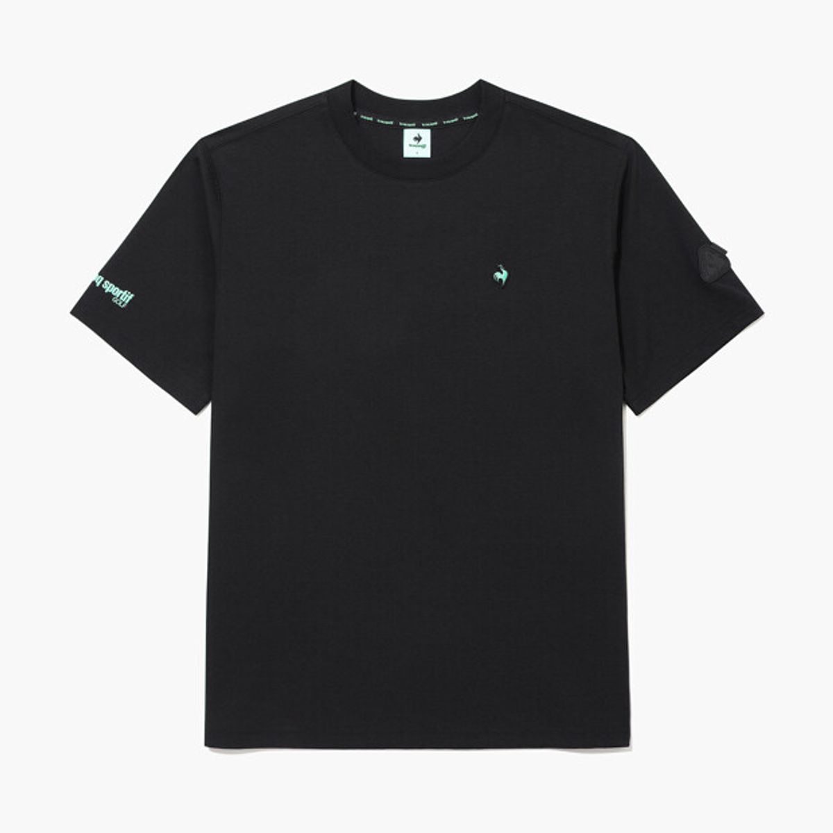 르꼬끄 골프(LECOQ GOLF) [COQ ATTI TAB] 남성 라운드넥 에센셜 티셔츠 블랙 GR121MRS21