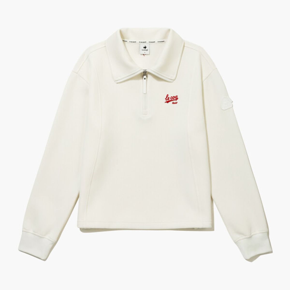 르꼬끄 골프(LECOQ GOLF) [COQ ATTI TAB] 여성 네오프렌 반집업 티셔츠 화이트 GR122LRL12