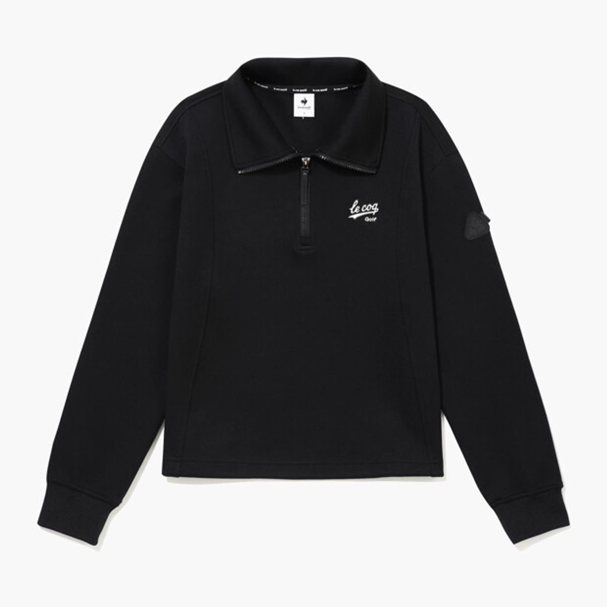 르꼬끄 골프(LECOQ GOLF) [COQ ATTI TAB] 여성 네오프렌 반집업 티셔츠 블랙 GR122LRL12
