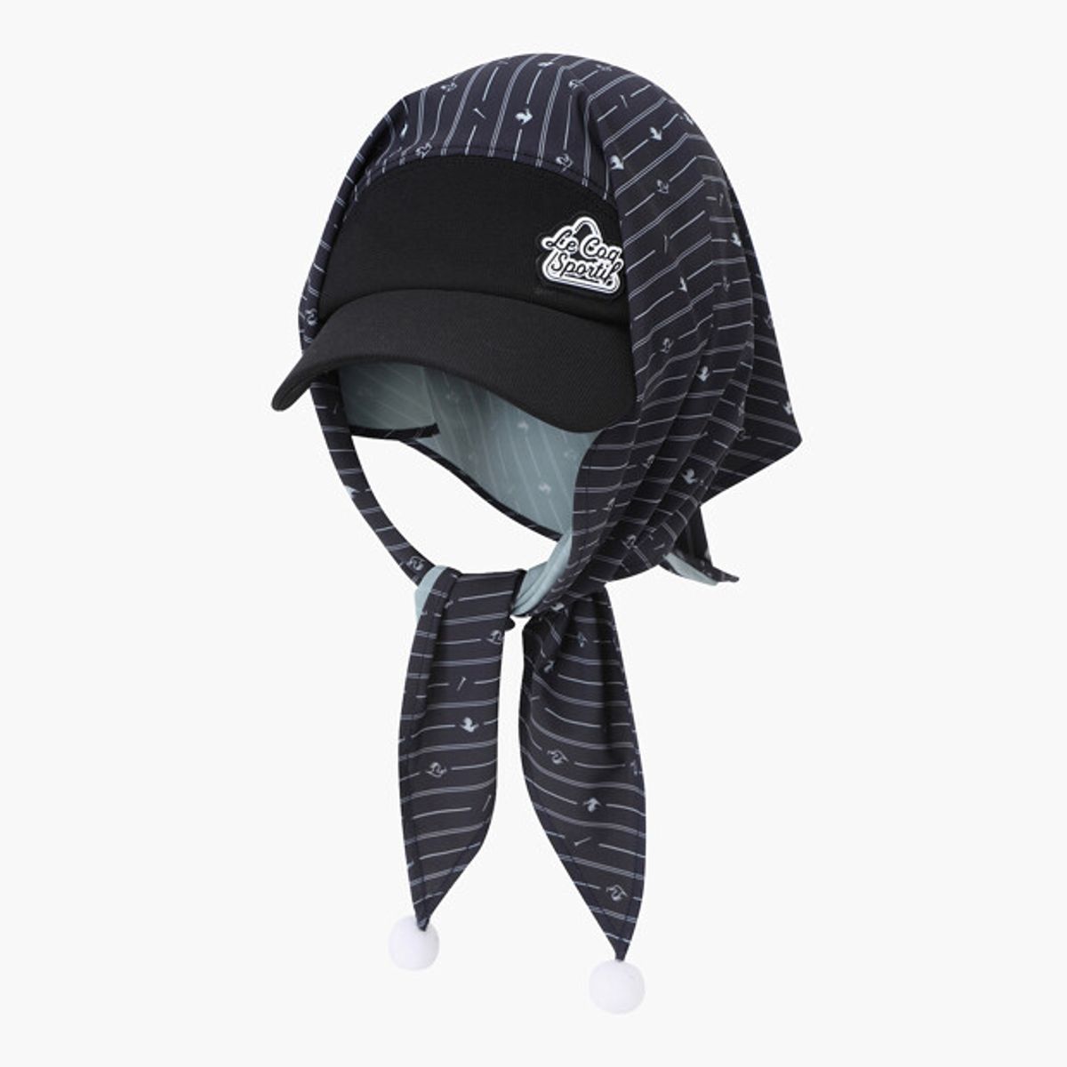 르꼬끄 골프(LECOQ GOLF) 여성 폼폼 스카프 바이저 블랙 GR122LCP21