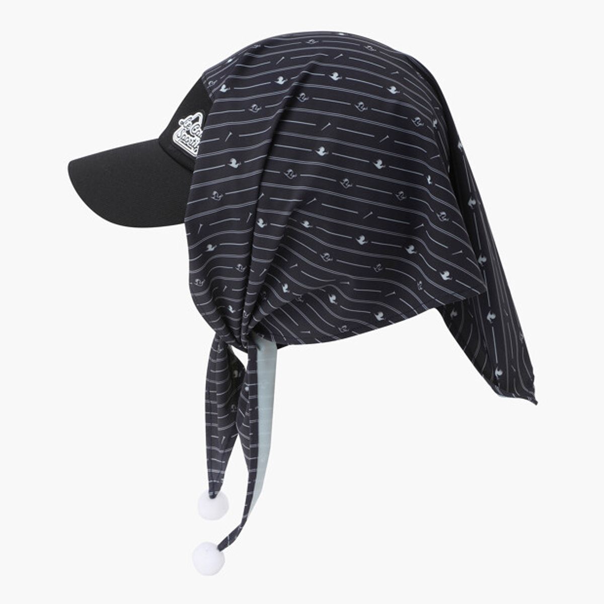 르꼬끄 골프(LECOQ GOLF) 여성 폼폼 스카프 바이저 블랙 GR122LCP21