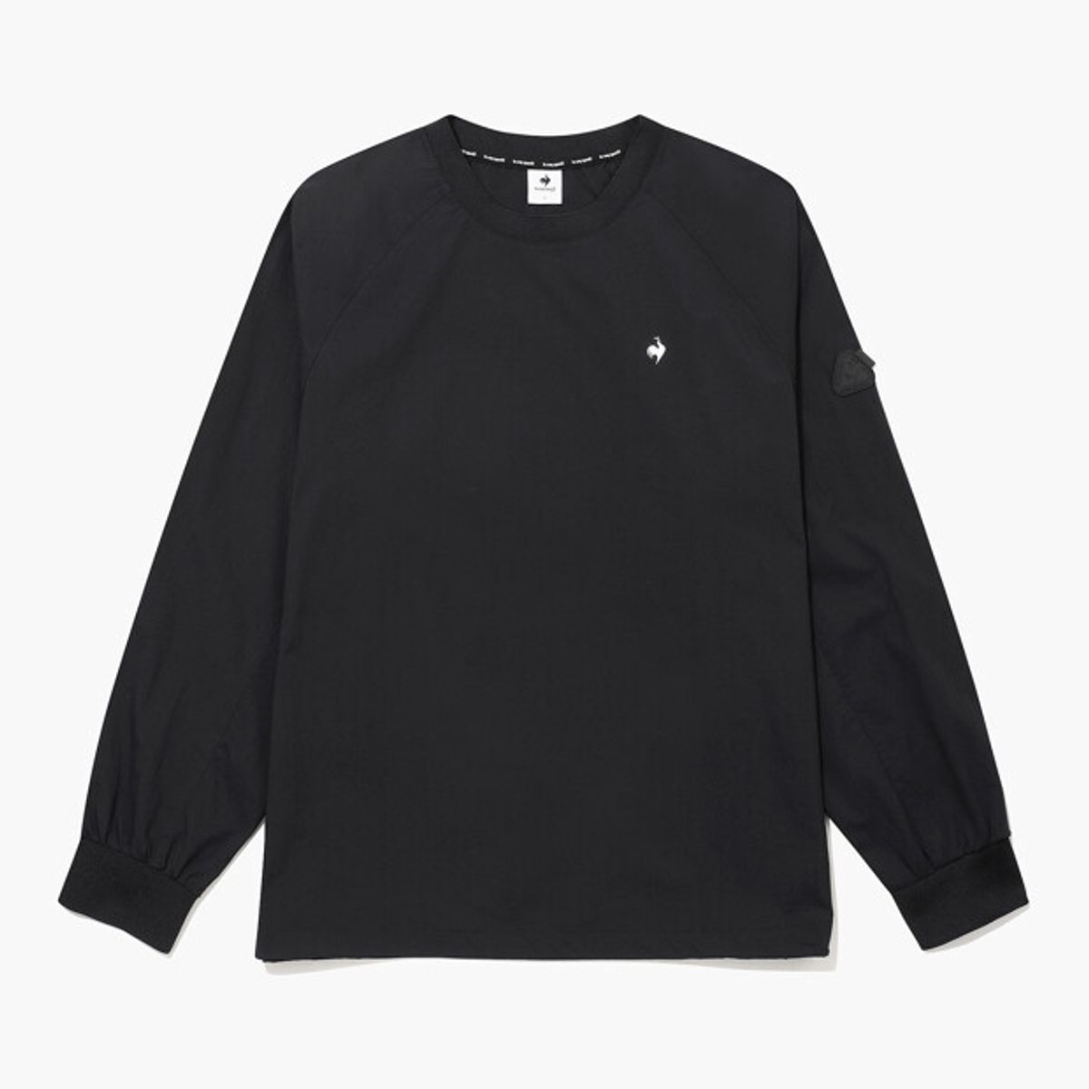 르꼬끄 골프(LECOQ GOLF) 남성 우븐 래글런 티셔츠 _BLCK GR121MRL21