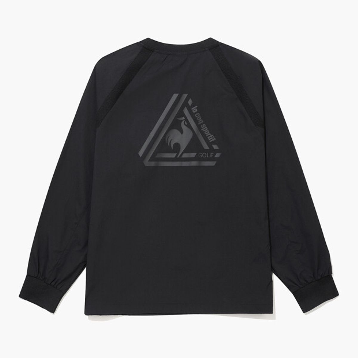 르꼬끄 골프(LECOQ GOLF) 남성 우븐 래글런 티셔츠 _BLCK GR121MRL21
