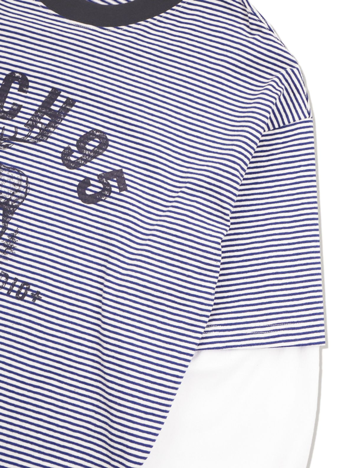 라 메종 스튜디오(LA MAISON STUDIO) DEER STRIPE LAYERED LONG SLEEVE T-SHIRT NAVY(FCG1TS686M)