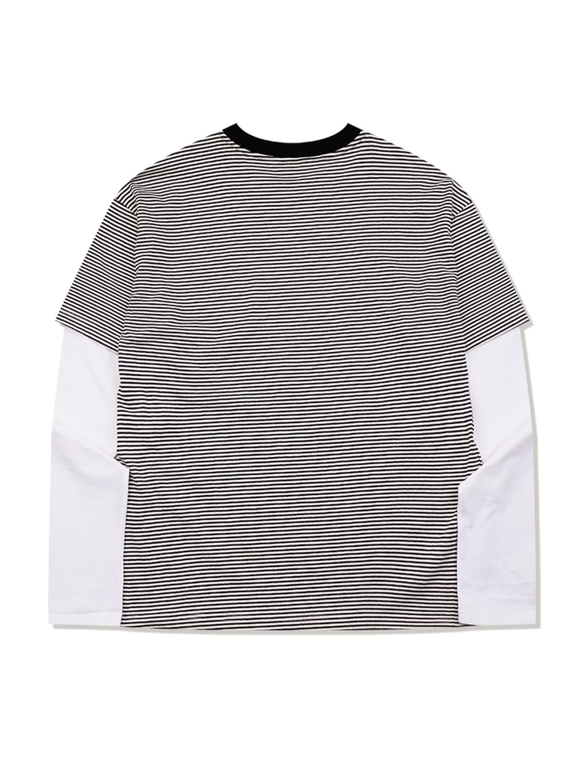 라 메종 스튜디오(LA MAISON STUDIO) DEER STRIPE LAYERED LONG SLEEVE T-SHIRT BLACK(FCG1TS686M)