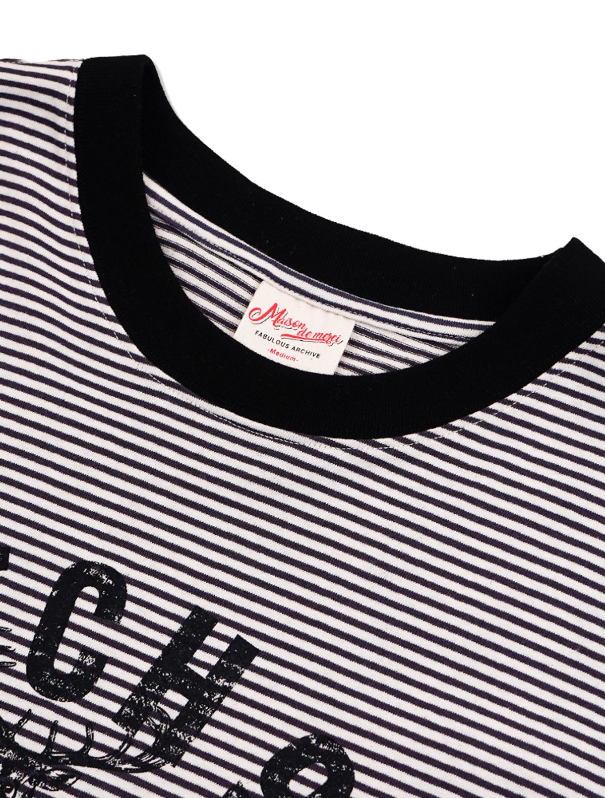 라 메종 스튜디오(LA MAISON STUDIO) DEER STRIPE LAYERED LONG SLEEVE T-SHIRT BLACK(FCG1TS686M)