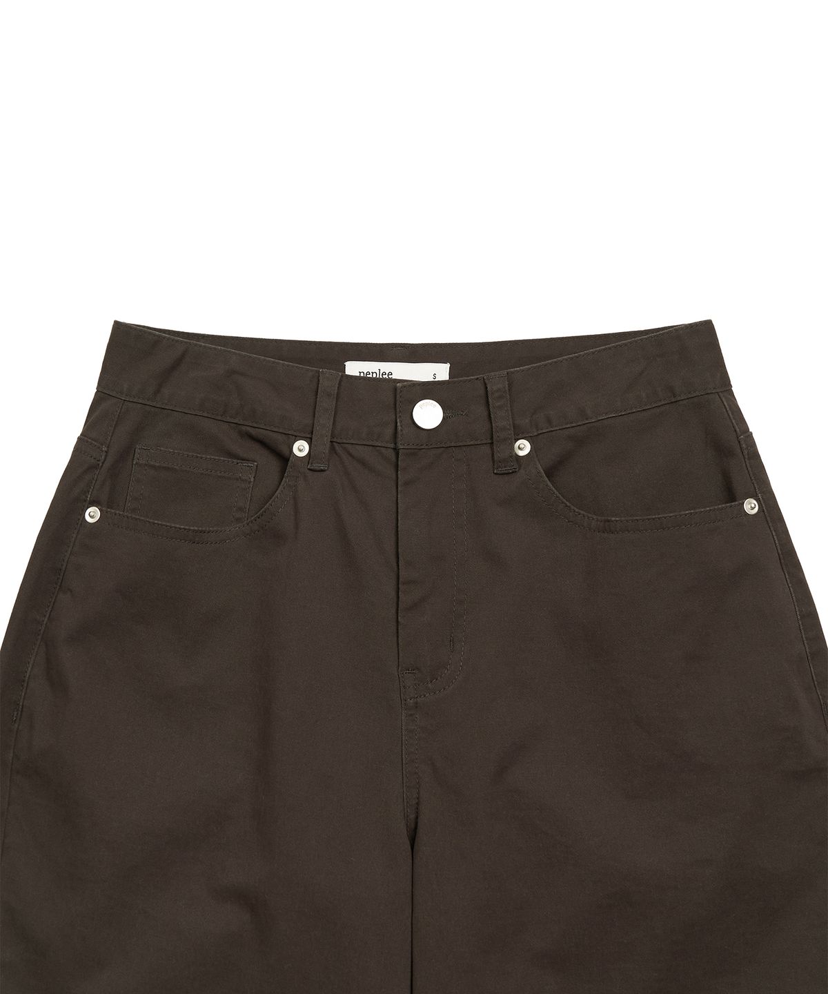 페플리(PEPLEE) Curved Wide Cotton Pants (Charcoal)