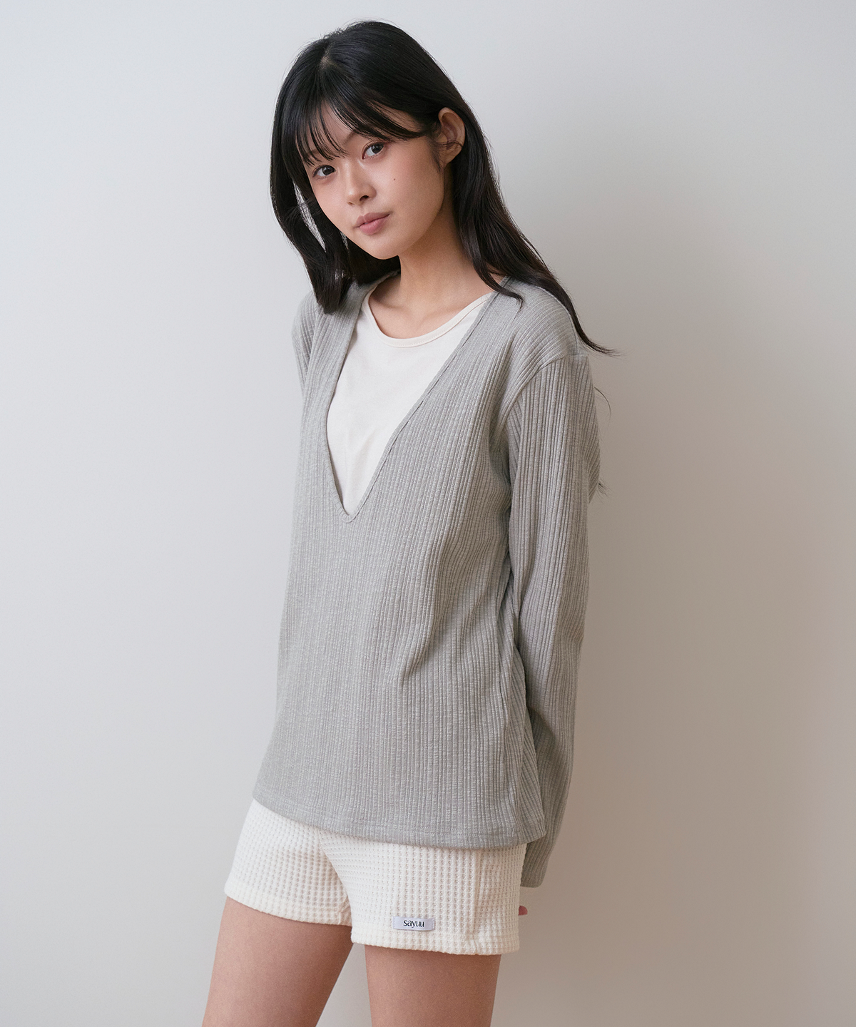 사유(SAYUU) 크래커 쇼츠 아이보리