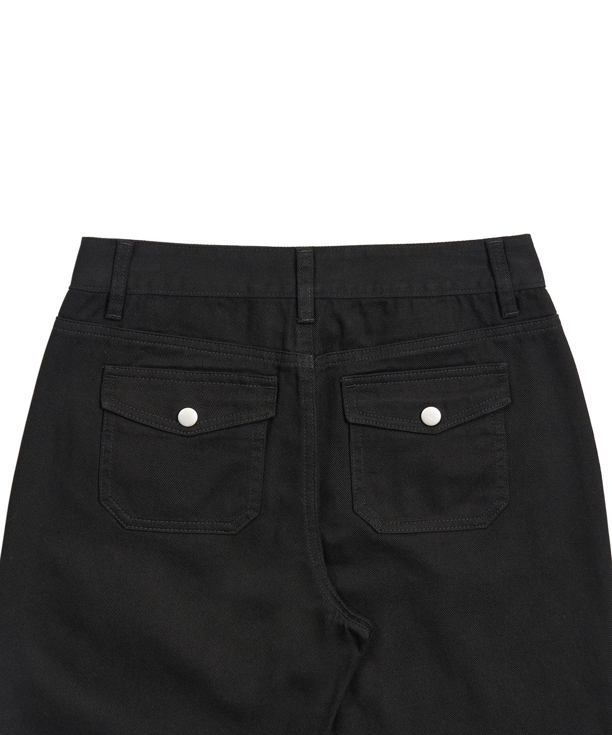 페플리(PEPLEE) Mini Pocket Boots Cut Cotton Pants (Black)