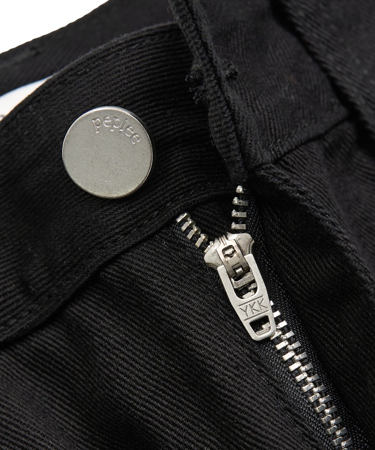 페플리(PEPLEE) Mini Pocket Boots Cut Cotton Pants (Black)