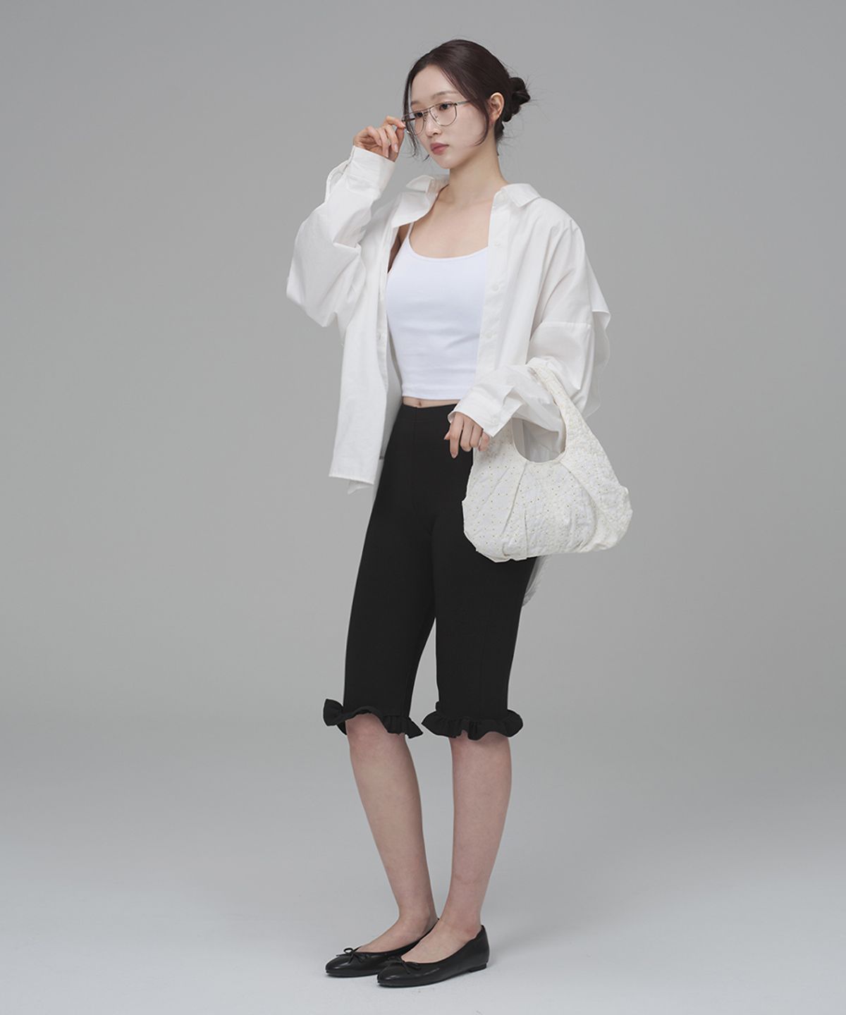 키미미(KIMIMI) 덤플링 토트 백 화이트 스타