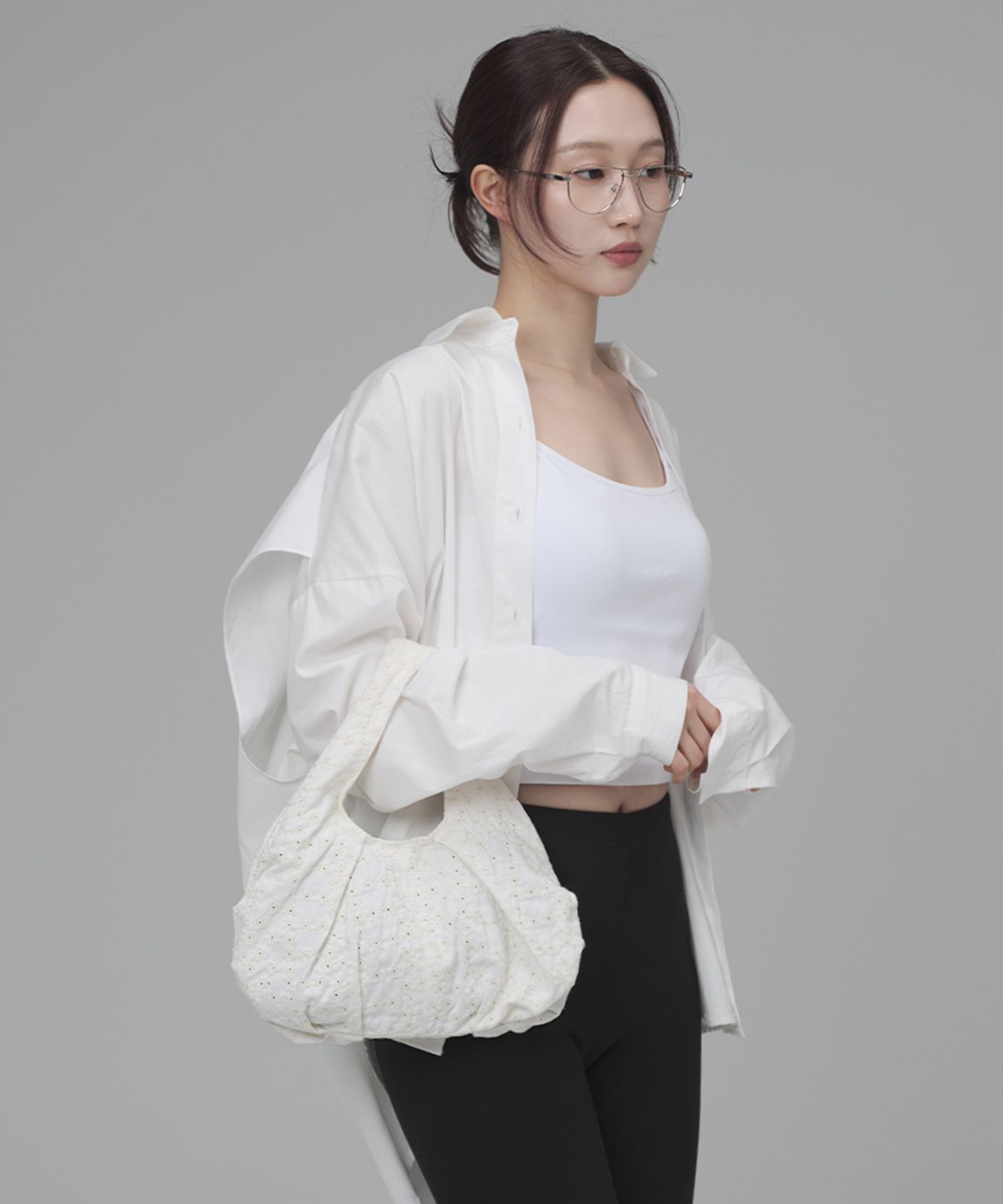 키미미(KIMIMI) 덤플링 토트 백 화이트 스타