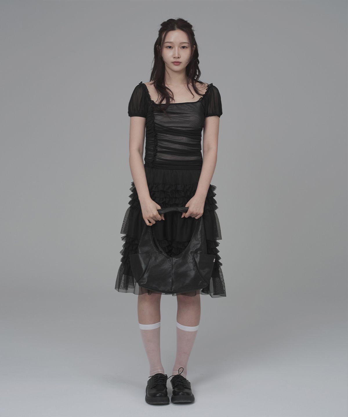키미미(KIMIMI) 포켓 미디움 숄더백 블랙