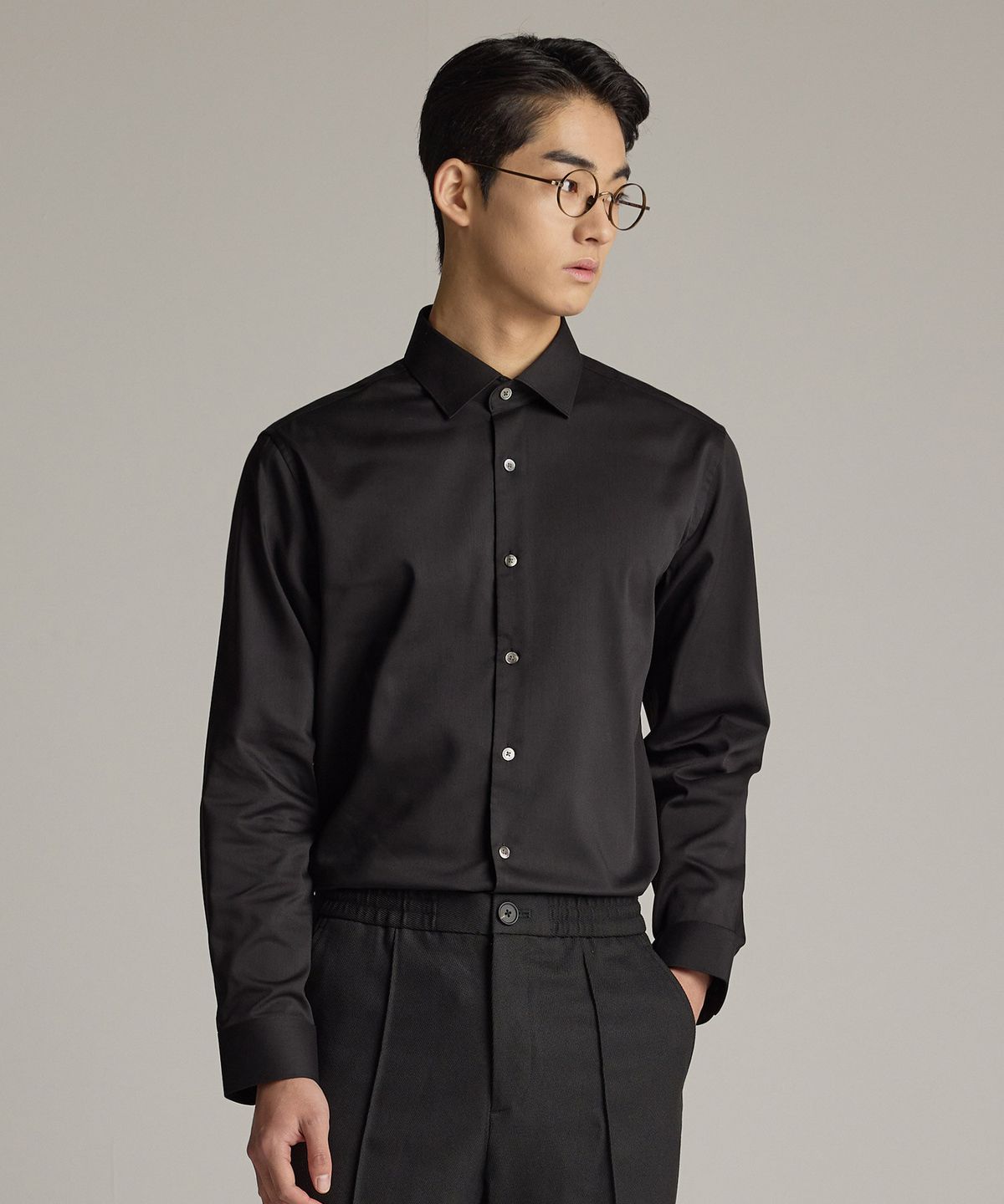 에스티코(STCO) Gentlemens Philosophy 텐셀 플루이드 셔츠 블랙_JDSXZ05CSB