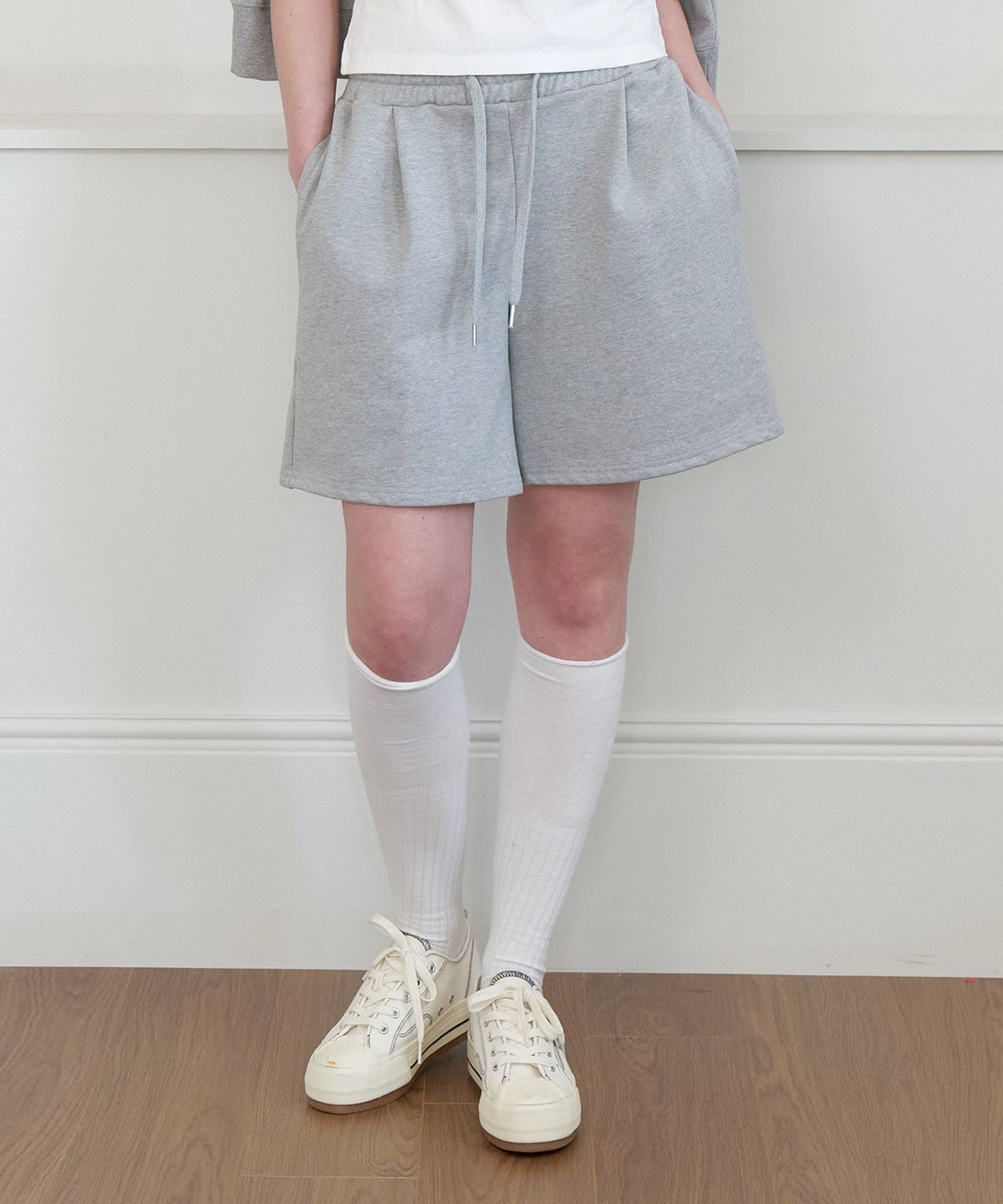 클루니(CLUNY) Sweat cotton banded shorts - navy