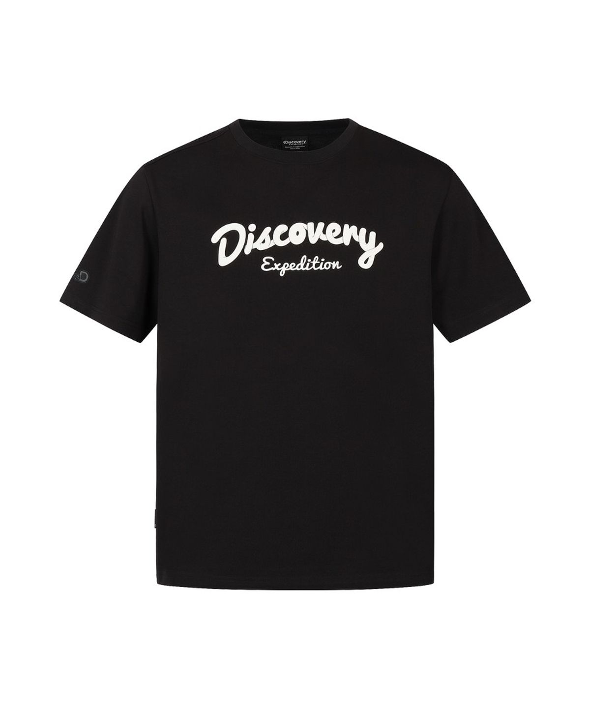 디스커버리 익스페디션(DISCOVERY EXPEDITION) 유니 에어로쿨 레터링 그래픽 반팔티셔츠 (BLACK)