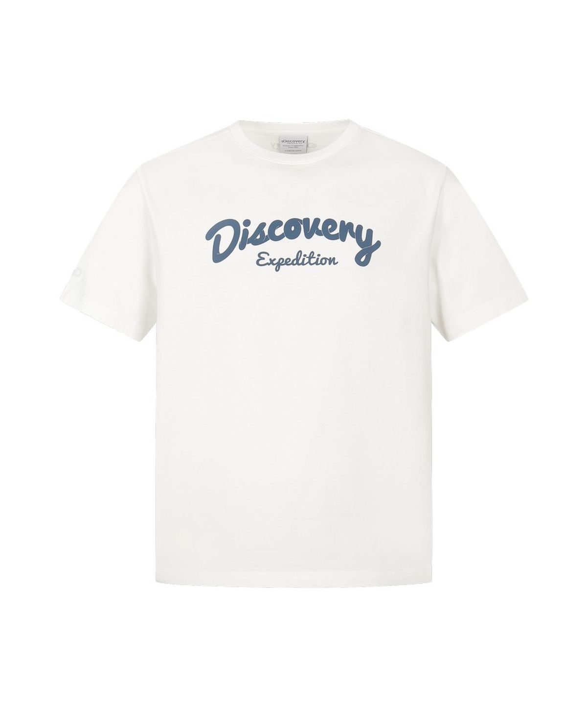 디스커버리 익스페디션(DISCOVERY EXPEDITION) 유니 에어로쿨 레터링 그래픽 반팔티셔츠 (WHITE)