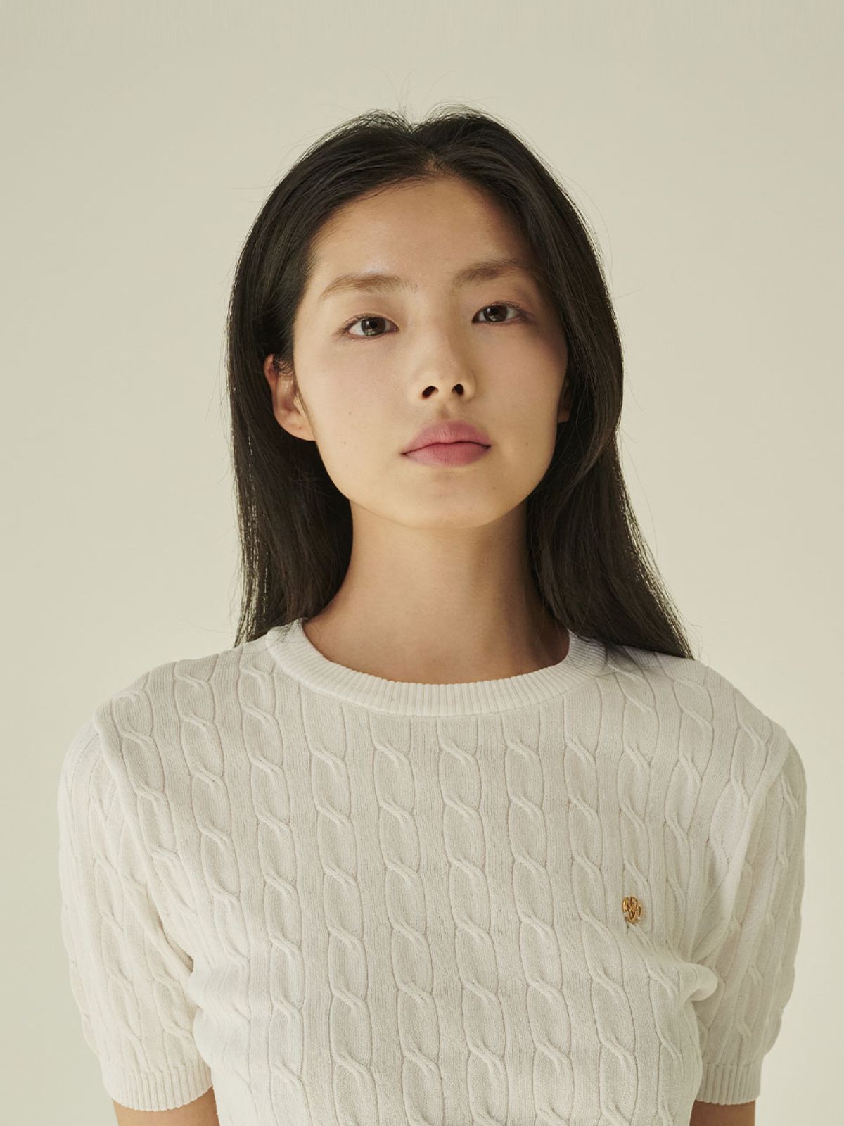누브(NOUVE) 써머 케이블 라운드 니트 - 아이보리 / Summer Cable Round Knit - Ivory