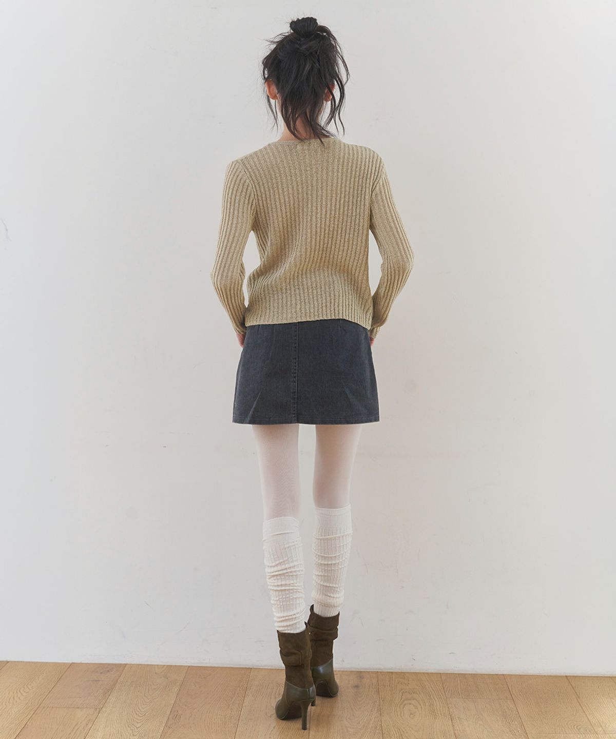 쿨키튼(KOOLKITTEN) [빈티지무드/벨트포함/몸매보정] 빈티지 포켓 벨트 미니 스커트 (GRAY)