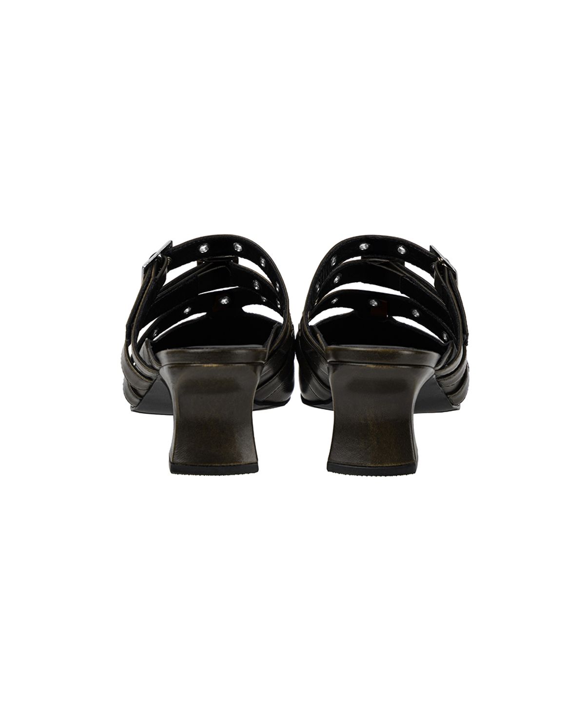 트리밍버드(TREEMINGBIRD) Eyelet Buckle Mules [ Brown ]