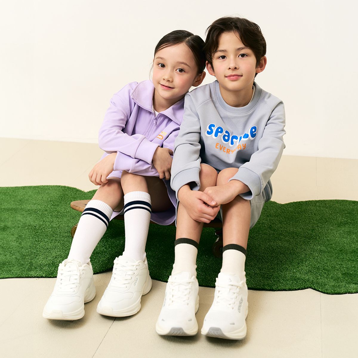 안다르 키즈(ANDAR KIDS) 키즈 링글 크루 삭스