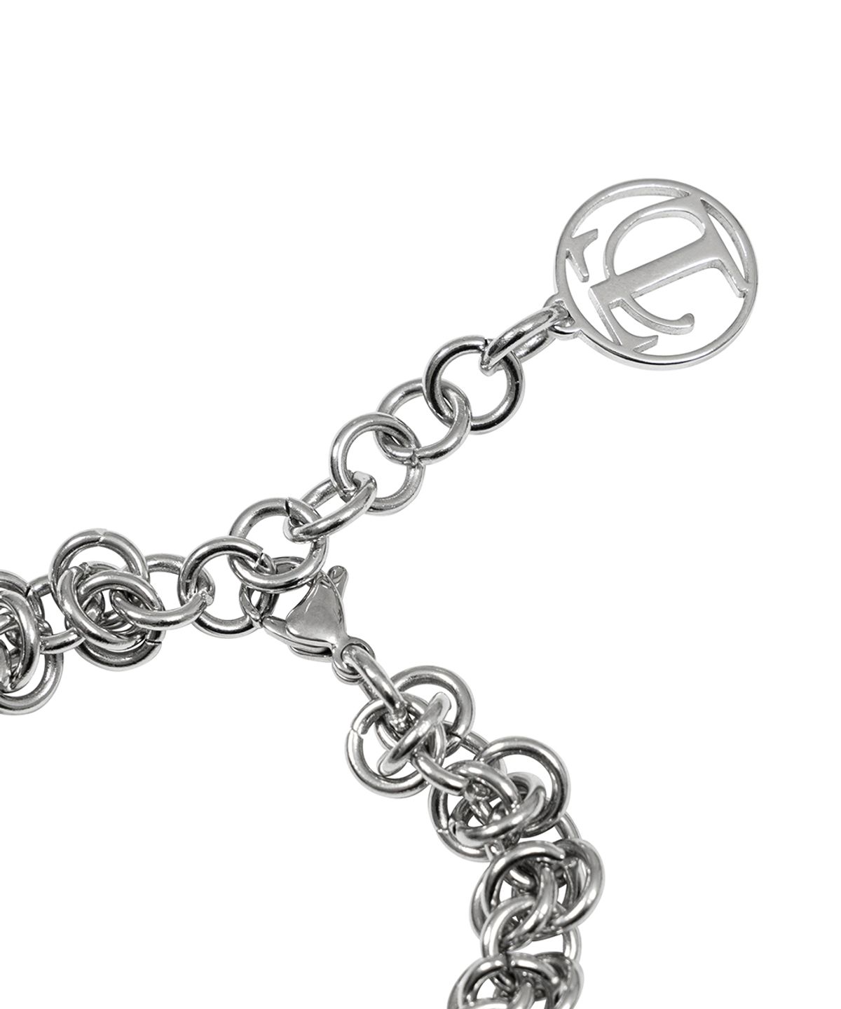 트리밍버드(TREEMINGBIRD) Round Charm Bold Chain Bracelet [ Silver ]