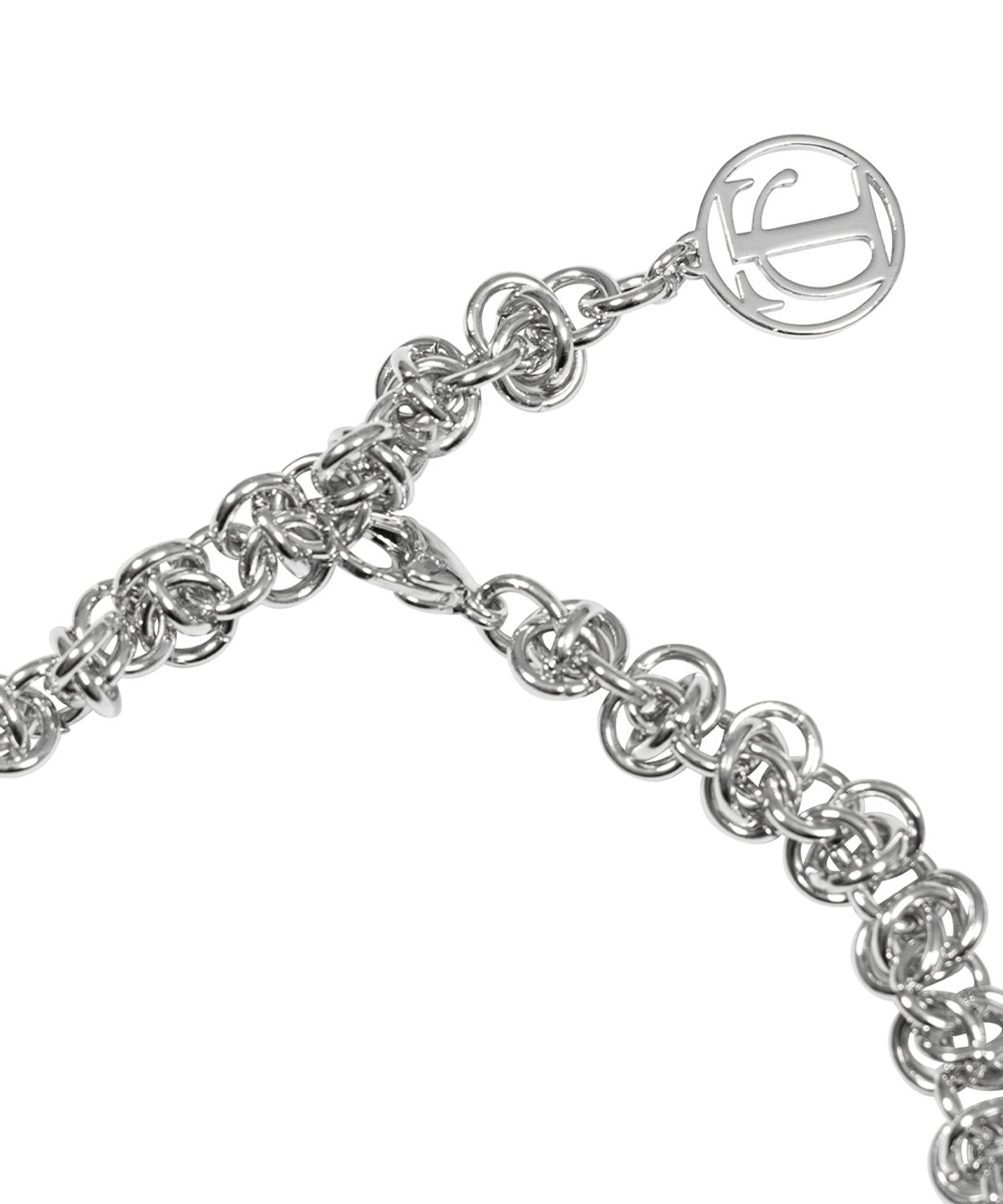 트리밍버드(TREEMINGBIRD) Round Charm Bold Chain Necklace [ Silver ]